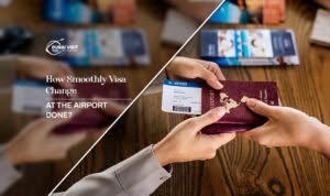Airport visa change, visa change at the airport blog banner by the The Dubai visit visa