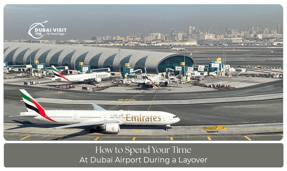 Travellers enjoying shopping, dining, and leisure activities at Dubai Airport