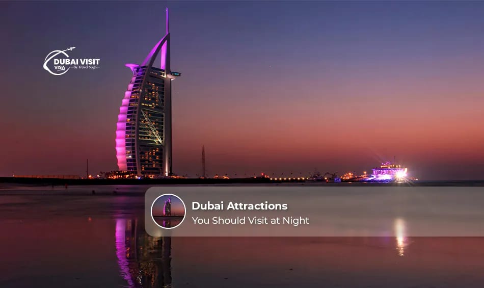 Visitors exploring Dubai attractions illuminated with stunning night lights